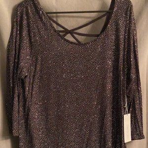 black and sliver blouse